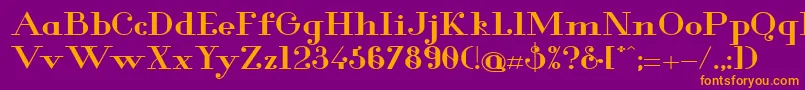 Glamor Boldextended Font – Orange Fonts on Purple Background