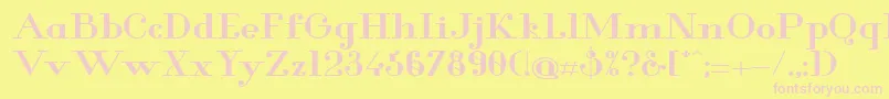 Glamor Boldextended Font – Pink Fonts on Yellow Background