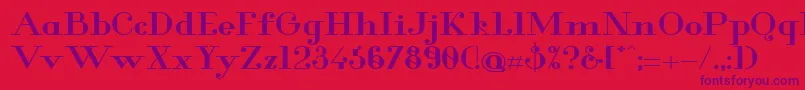 Glamor Boldextended Font – Purple Fonts on Red Background