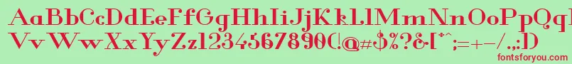 Glamor Boldextended Font – Red Fonts on Green Background