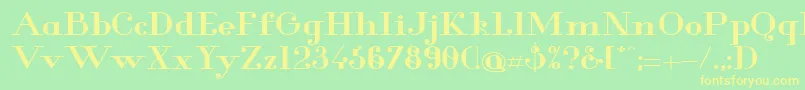 Glamor Boldextended Font – Yellow Fonts on Green Background