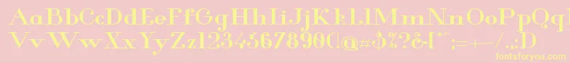 Glamor Boldextended-Schriftart – Gelbe Schriften auf rosa Hintergrund