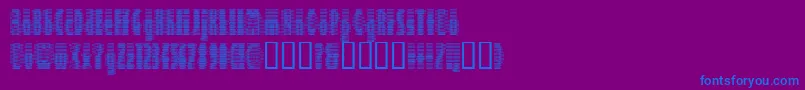 フォントDeeter ffy – 紫色の背景に青い文字