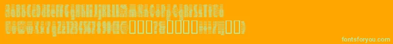 Deeter ffy Font – Green Fonts on Orange Background