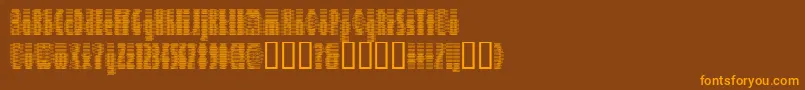 フォントDeeter ffy – オレンジ色の文字が茶色の背景にあります。
