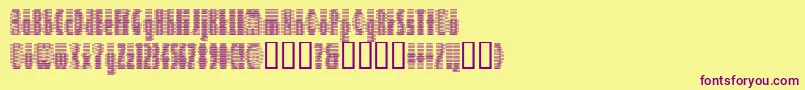 フォントDeeter ffy – 紫色のフォント、黄色の背景