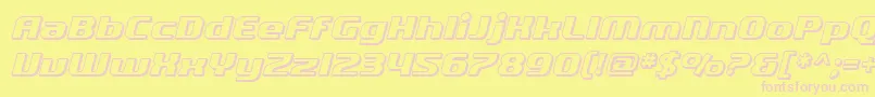 SfQuartziteShadedOblique Font – Pink Fonts on Yellow Background