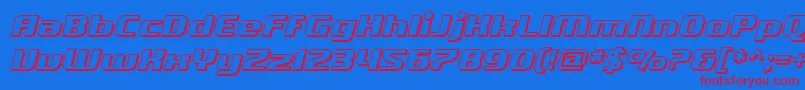 SfQuartziteShadedOblique Font – Red Fonts on Blue Background