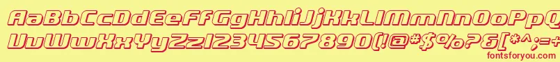 SfQuartziteShadedOblique Font – Red Fonts on Yellow Background