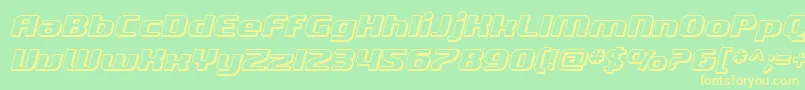 SfQuartziteShadedOblique Font – Yellow Fonts on Green Background