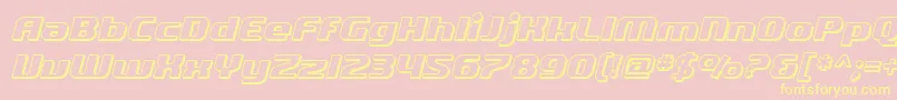 SfQuartziteShadedOblique-Schriftart – Gelbe Schriften auf rosa Hintergrund