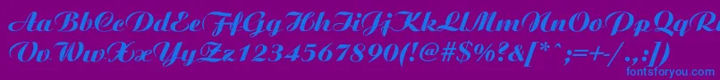 Ariston ffy-Schriftart – Blaue Schriften auf violettem Hintergrund