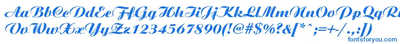Ariston ffy-Schriftart – Blaue Schriften auf weißem Hintergrund