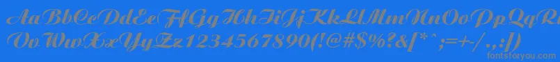 Ariston ffy-Schriftart – Graue Schriften auf blauem Hintergrund