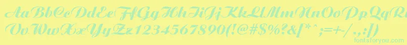 Ariston ffy Font – Green Fonts on Yellow Background