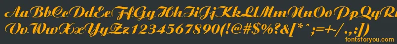 フォントAriston ffy – 黒い背景にオレンジの文字