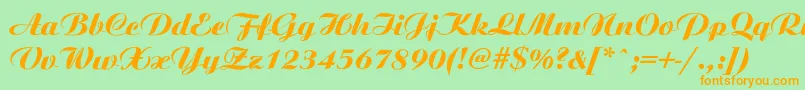 Ariston ffy Font – Orange Fonts on Green Background