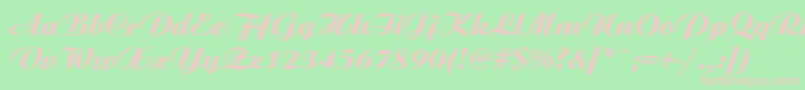 Czcionka Ariston ffy – różowe czcionki na zielonym tle