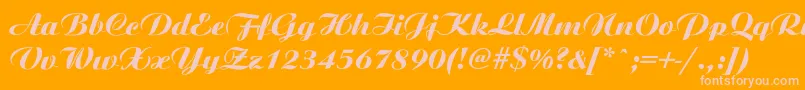 Ariston ffy-fontti – vaaleanpunaiset fontit oranssilla taustalla