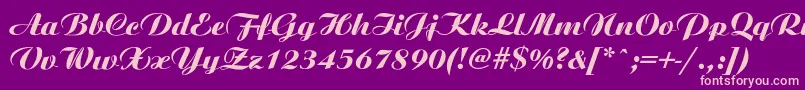 フォントAriston ffy – 紫の背景にピンクのフォント