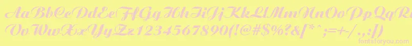Ariston ffy Font – Pink Fonts on Yellow Background