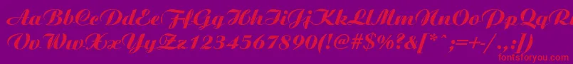 フォントAriston ffy – 紫の背景に赤い文字