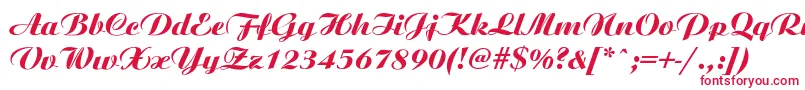 フォントAriston ffy – 白い背景に赤い文字
