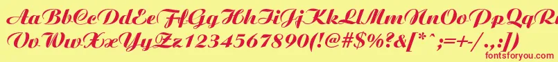 Ariston ffy Font – Red Fonts on Yellow Background