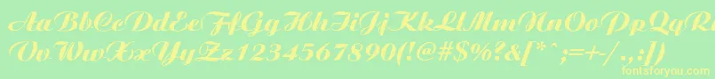 Ariston ffy Font – Yellow Fonts on Green Background