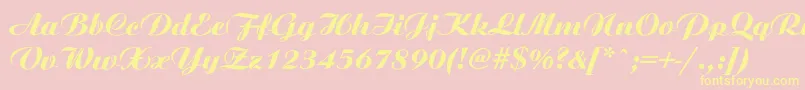 Ariston ffy-Schriftart – Gelbe Schriften auf rosa Hintergrund