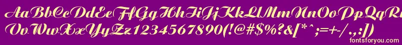 Ariston ffy Font – Yellow Fonts on Purple Background