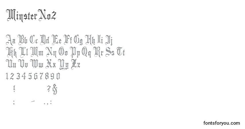 Schriftart MinsterNo2 – Alphabet, Zahlen, spezielle Symbole
