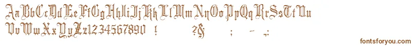 MinsterNo2-fontti – ruskeat fontit valkoisella taustalla