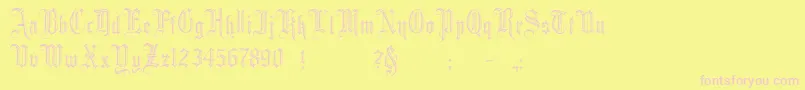 MinsterNo2-Schriftart – Rosa Schriften auf gelbem Hintergrund