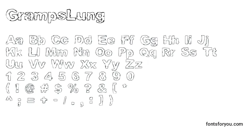 Schriftart GrampsLung – Alphabet, Zahlen, spezielle Symbole