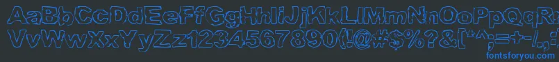 GrampsLung Font – Blue Fonts on Black Background