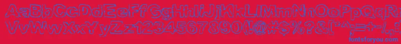 GrampsLung Font – Blue Fonts on Red Background