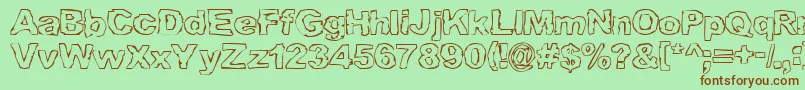 Шрифт GrampsLung – коричневые шрифты на зелёном фоне