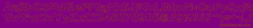 フォントGrampsLung – 紫色の背景に茶色のフォント