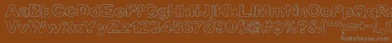GrampsLung-fontti – harmaat kirjasimet ruskealla taustalla