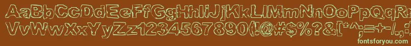 GrampsLung-fontti – vihreät fontit ruskealla taustalla