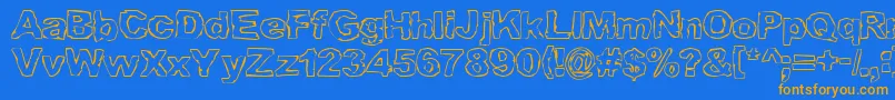 GrampsLung Font – Orange Fonts on Blue Background