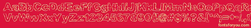 GrampsLung Font – Yellow Fonts on Red Background