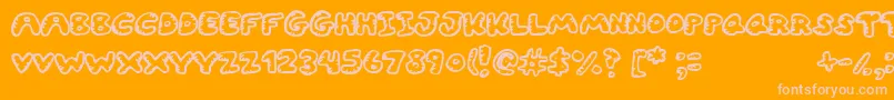 Gwibble Font – Pink Fonts on Orange Background