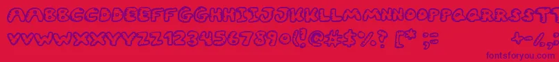 Gwibble Font – Purple Fonts on Red Background