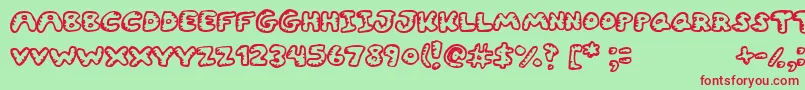 Gwibble Font – Red Fonts on Green Background