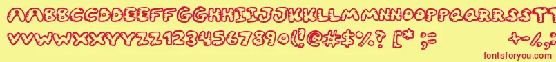 Gwibble Font – Red Fonts on Yellow Background