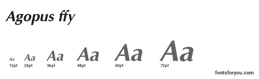 Размеры шрифта Agopus ffy