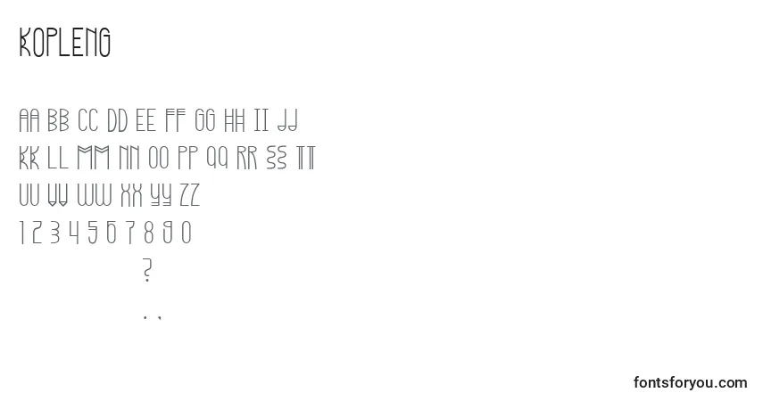 Kopleng Font – alphabet, numbers, special characters