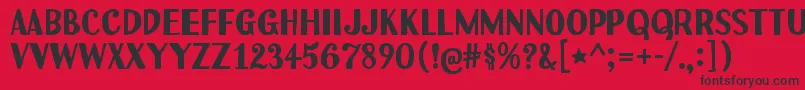 Uchiyama Font – Black Fonts on Red Background